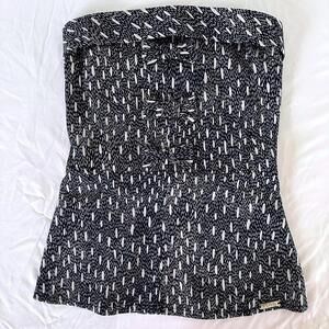 PDK Strapless Top with Bow 3 Details - XS - Made in Italy